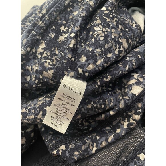 Athleta Leggings Womens Small Blue Sandstone Salutation Tight 7/8 Mesh Floral - Picture 16 of 16